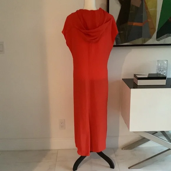 rag & bone fire red dirdre hooded dress L - Picture 3 of 10